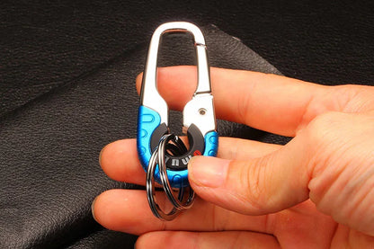 3pcs Keychain Men Stainless Steel Buckle Outdoor Carabiner Climbing Tool Double Ring Car Fishing Hook Key Ring Accessories