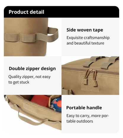 Outdoor Camping Gas Tank Storage Bag Large Capacity Ground Nail Tool Bag GasCanister Picnic Cookware Utensils Kit Bag