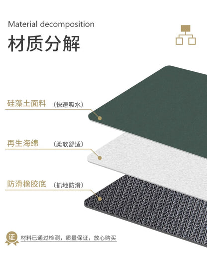 Bathroom Mats Diatomaceous Soft Mats Bathroom Quick Dry Water-absorbing Mats Toilet Non-slip Foot Mats Carpet Door Mats Bath Rug