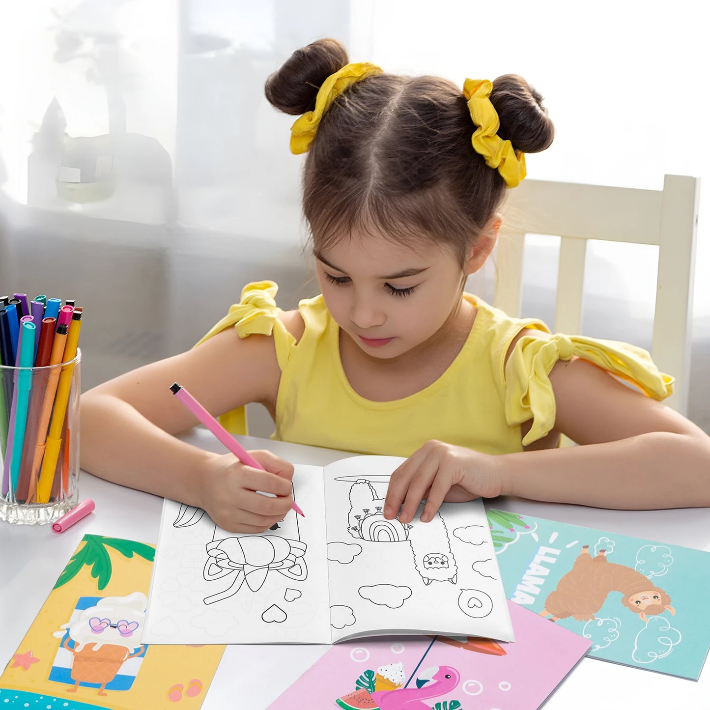 24pcs Coloring Books Colouring Pages Bulk Ocean Colorful Drawing DIY Art Doodle Painting Learning Color Booklet Arts Beginners