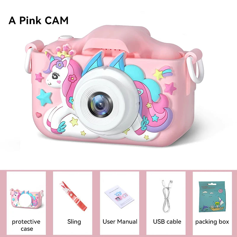 Summer Children Camera 1080P HD Toddler Digital Video Camera 2.0-inch Kids Camera with Silicone Cases Toys for Christmas Gifts