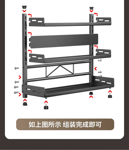 Kitchen seasoning rack, countertop knife holder, multi-functional seasoning, kitchen utensils, multi-layer storage rack