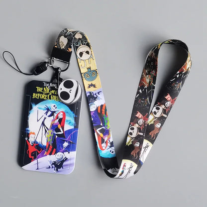 The Nightmare Before Christmas Lanyard for Key ID Credit Card Cover Pass Mobile Phone Charm Neck Straps Badge Holder Accessories