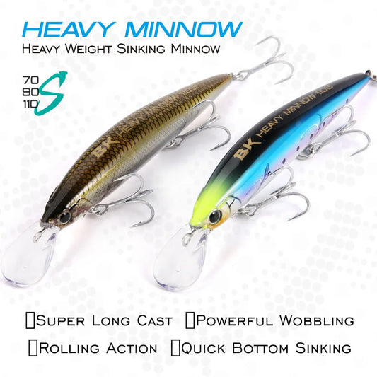 FSTK New Heavy Sinking Minnow 110S 37g 90S 28g 70S 16g Saltwater Long Casting Distance Fishing lures Sea Artificial Bait