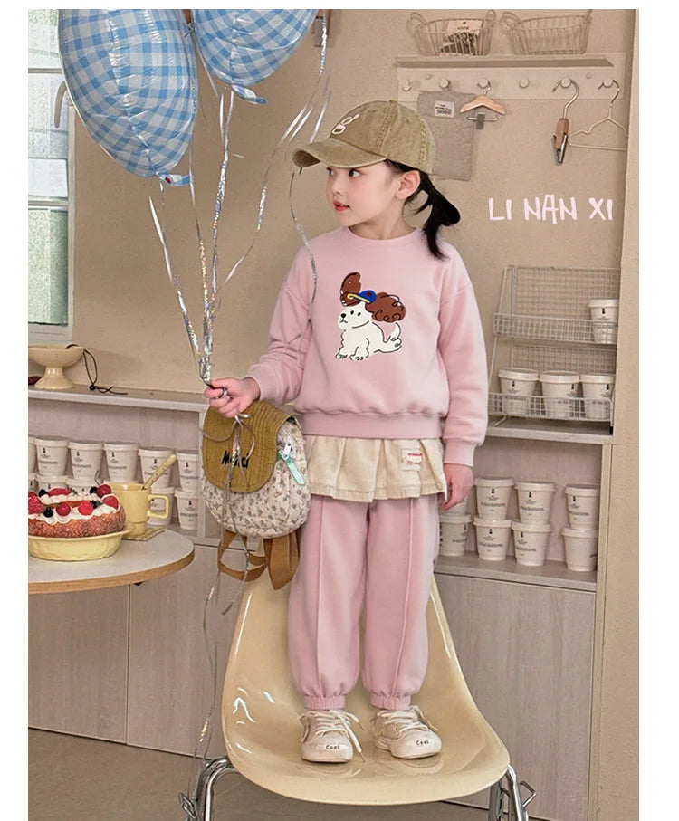 Kids Clothes Sets 2025 Autumn Winter Sport Suits for Boys Cartoon Sweatshirts+pants Tracksuits for Girls Toddler Outfits Sets