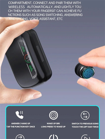 Wireless Bluetooth Headphones TWS Headsets With Mic Stereo Sport In-ear Earphone Touch Control Long Standby HD Call Earbuds Game