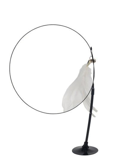 Cat Teaser Stick With Bell, Feather, Long Rod Suction Cup