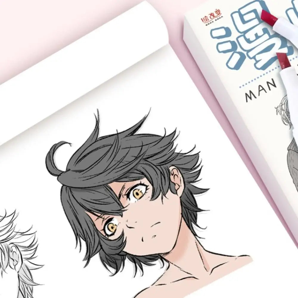 Comics Anime Sketch Tutorial Book Novice Girl Boy Line Draft Tracing Book Zero Basic Practice Comics Hand Drawn Book School