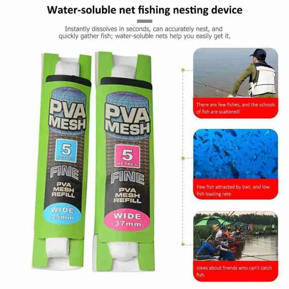 New Refill Rig Baits Fishing Tools Soluble Bait Wrap Bag Carp Coarse Fishing Water Soluble Sack PVA Lure Mesh