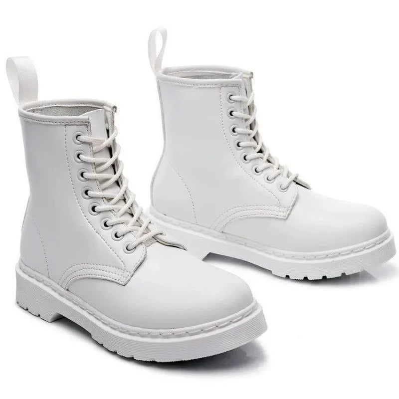 أحذية نسائية 2024 أحذية نسائية برباط للخريف بأصابع مستديرة ومنصة قصيرة صلبة مقاومة للماء وعصرية أحذية عارية