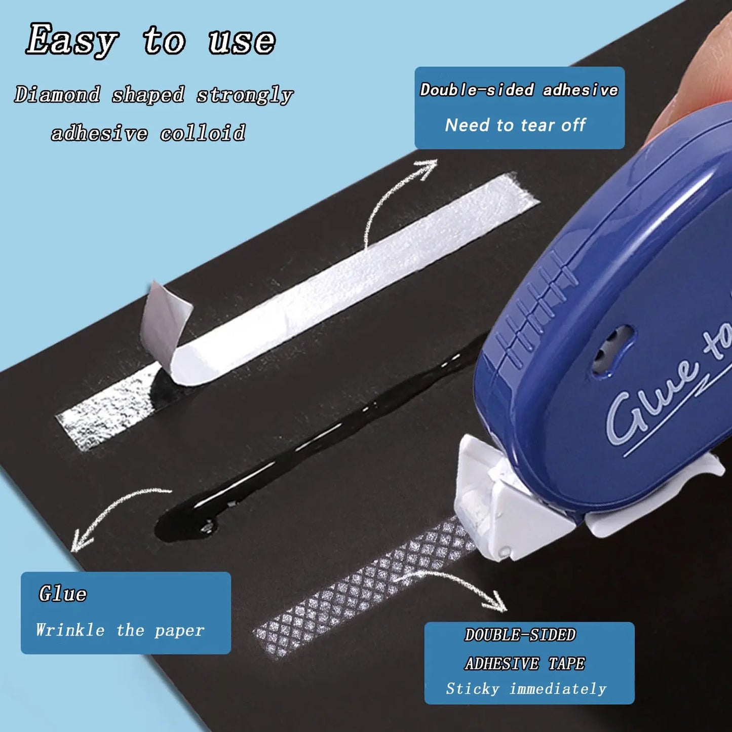 Double-Sided Adhesive Roller, Scrapbook Supplies, Adhesive Tape Runner for Scrapbooking, Home School Office Journaling Supplies