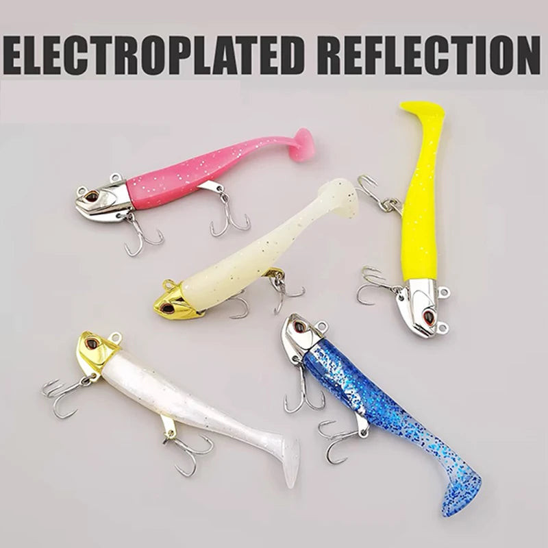 5pcs 24g/105mm Artificial soft Bait Lumious/Glow Mackerel Sea Bullet Bass Snapper Fishing Lure Wobblers Swimbait Jigging Baits