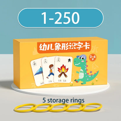 Characters Picture Enlightenment Double Literacy Card Children's Kindergarten Chinese Pinyin Card Hanzi Learning Age