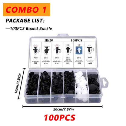 100pcs Auto Fastener Clip Kit Fender Rivet Clips Car Body Push Retainer Pin Rivet Bumper Door Trim Panel Retainer Car Clips