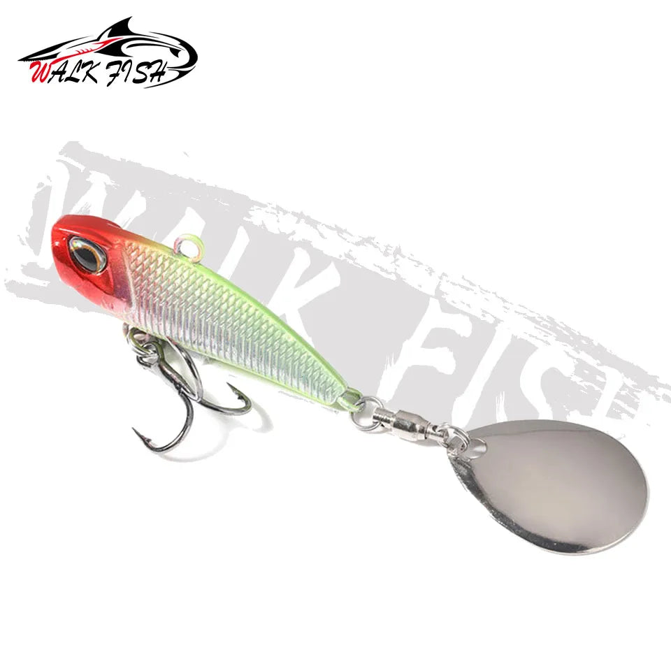 WALK FISH 7g 11g 15g 21g Spinner Bait Metal VIB Fishing Lure Rotating Tail Vibration Sequins Japan Wobbler Trolling Bait Pesca