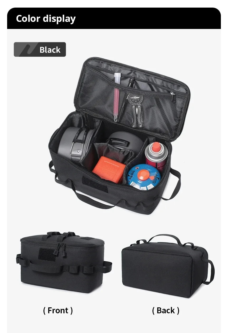 Outdoor Camping Gas Tank Storage Bag Large Capacity Ground Nail Tool Bag GasCanister Picnic Cookware Utensils Kit Bag