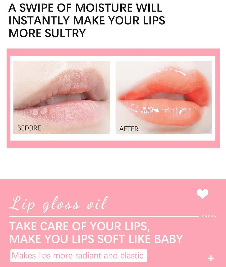 Crystal Jelly Moisturizing Lip Oil Plumping Lip Gloss Makeup Sexy Plump Lip Glow Oil Tinted Lip Plumper 6ml 1 Piece