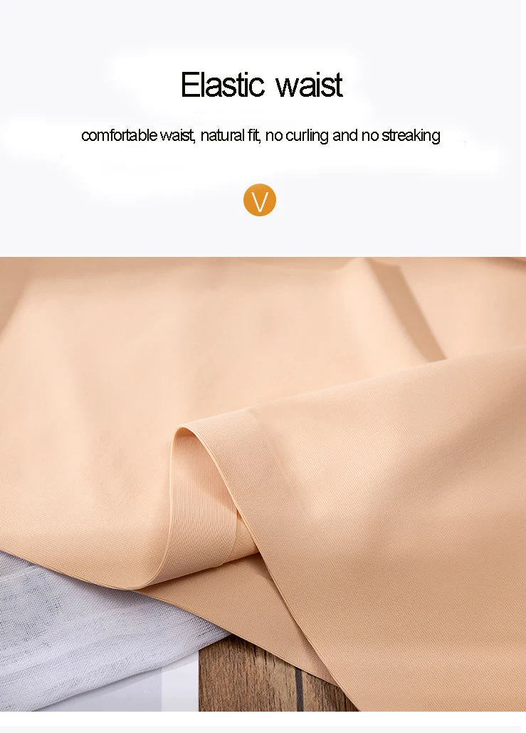 3Pcs Plus Size Underwear Women's Panties Ice Silk Solid Color Ladies Seamless Underpant Girls Briefs Breath Sexy Lingerie Female