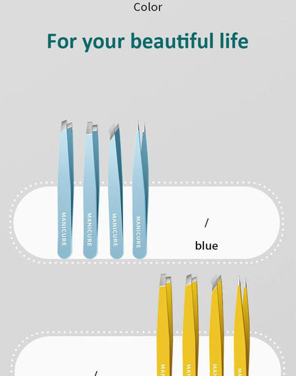 Eyebrow Tweezer Colorful Hair Beauty Fine Hairs Puller Stainless Steel Slanted Eye Brow Clips Removal Makeup Tools