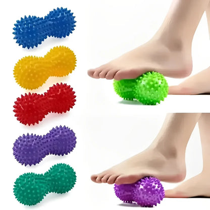 1Pc Peanut Massage Spiky Ball Training Grip Muscle Pain Stress Foot Massager Relaxation Roller Myofascial Balls for Plantar Fasc