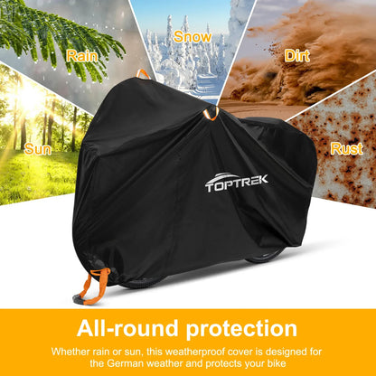 Toptrek Bike Cover Outdoor Storage Waterproof Anti-UV 210D Oxford High Quality Covers for Bicycles Rain Snow Dust Protective