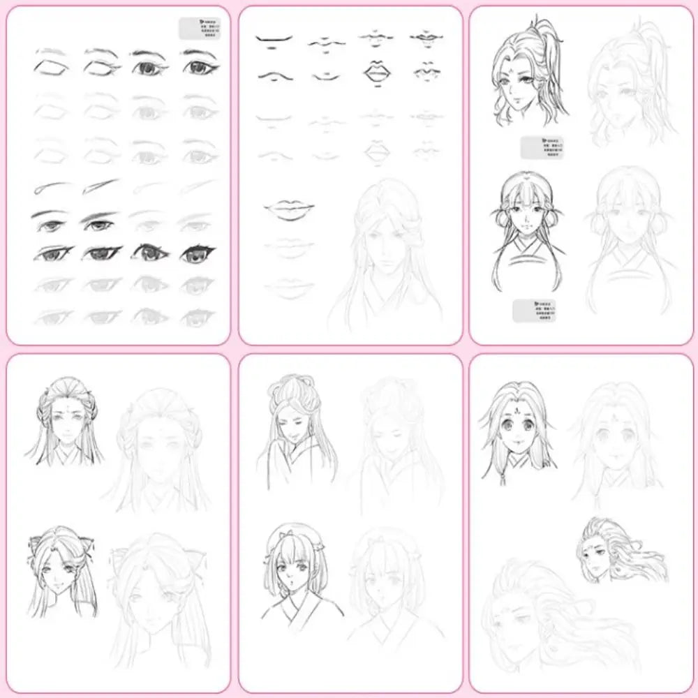 Comics Anime Sketch Tutorial Book Novice Girl Boy Line Draft Tracing Book Zero Basic Practice Comics Hand Drawn Book School