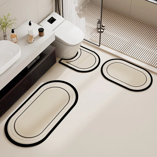 Bathroom floor mat three sets of absorbent, non-slip, dirty and easy to clean made of diatom mud