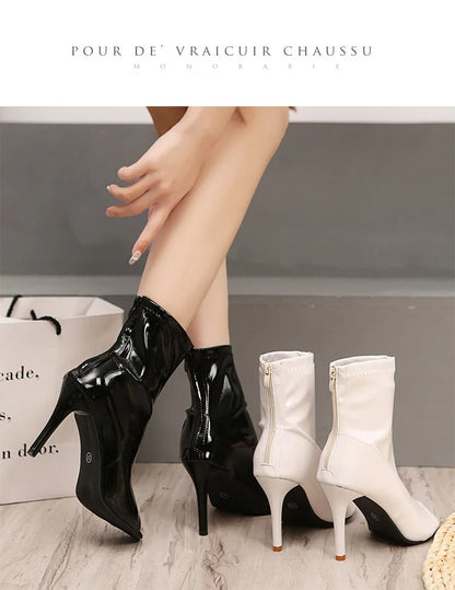 Women's Shoes 2024 High Quality Slip-on Women's Boots Fashion Pleated Office and Career Sexy Pointed Zapatos