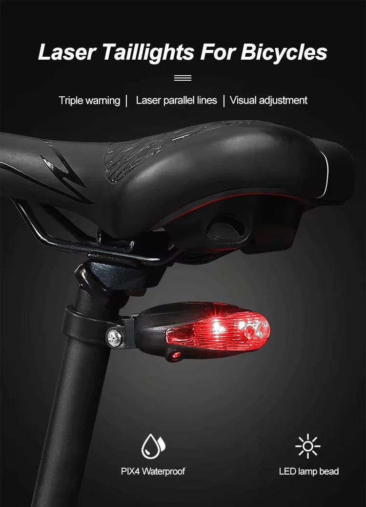 Bicycle Rear Light Red Tail Light LED Night Safety Warning Light Cycling Taillight Easy to Install Lantern for Bike Accessories