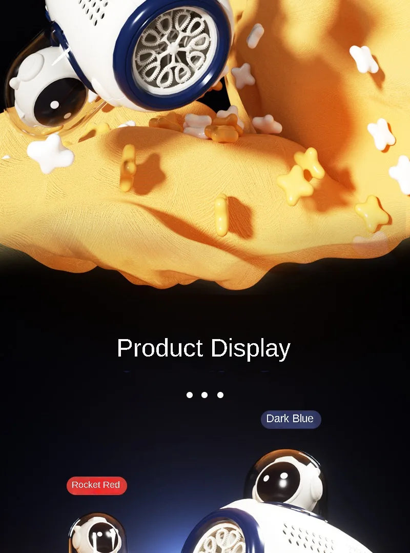 Children Bubble Gun Toy Astronaut Fully Automatic Bubble Machine Bubbles Gun Outdoor Game Fantasy Toy for Boys Girls Gifts