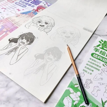 Comics Girl Boy Comics Hand Drawn Tutorial Book Novice Zero Basic Learning Line Draft Practice Book Studying Art Tracing Sketch