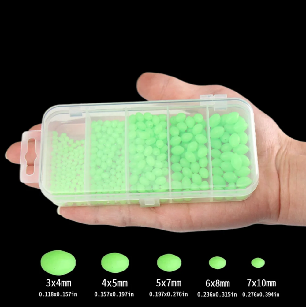 مجموعة من 375 قطعة من خرز الصيد الصلب المضيء ليلاً والديدان الناعمة المتوهجة وطُعم صيد البحر العائم وأدوات الصيد والملحقات