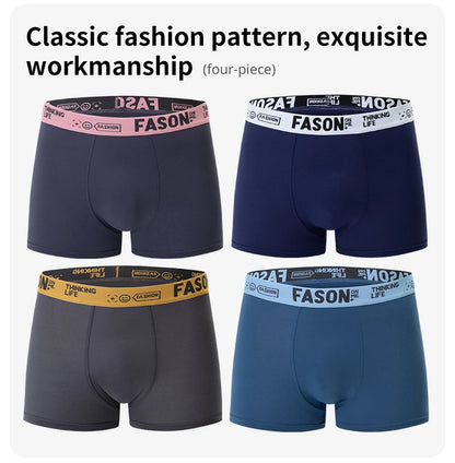 4/10 Pack Teenagers To Adults Parent-child Boyshort Simple Fashion Multi-size Shorts Men's Comfortable Underwear Elastic Waist P