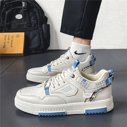 Men's shoes 2025 summer new breathable white shoes men's trendy and versatile thick soled sports board shoes trendy shoes