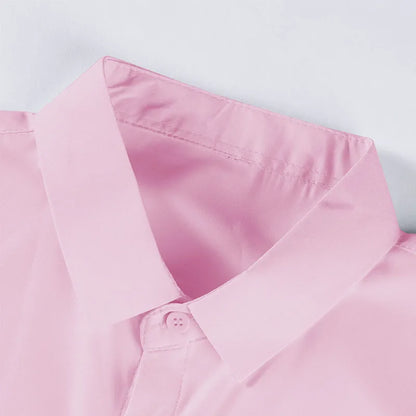 New Men's Business Casual Solid Color Short Sleeved Shirt for Summer Fashion No Ironing Comfortable and Versatile Top