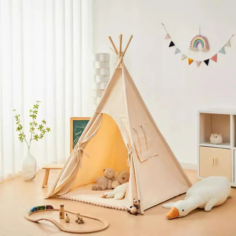 Portable  Teepee Tent Large Play House for Children Tents Kids Canvas Indian Play Tent Wigwam Child Tipi Room Decoration