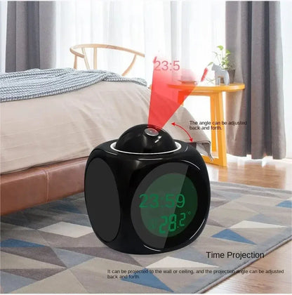 Multi-function Projection Chime Clock LED Light Projection Alarm Clock Voice Chime Clock Projection Clock