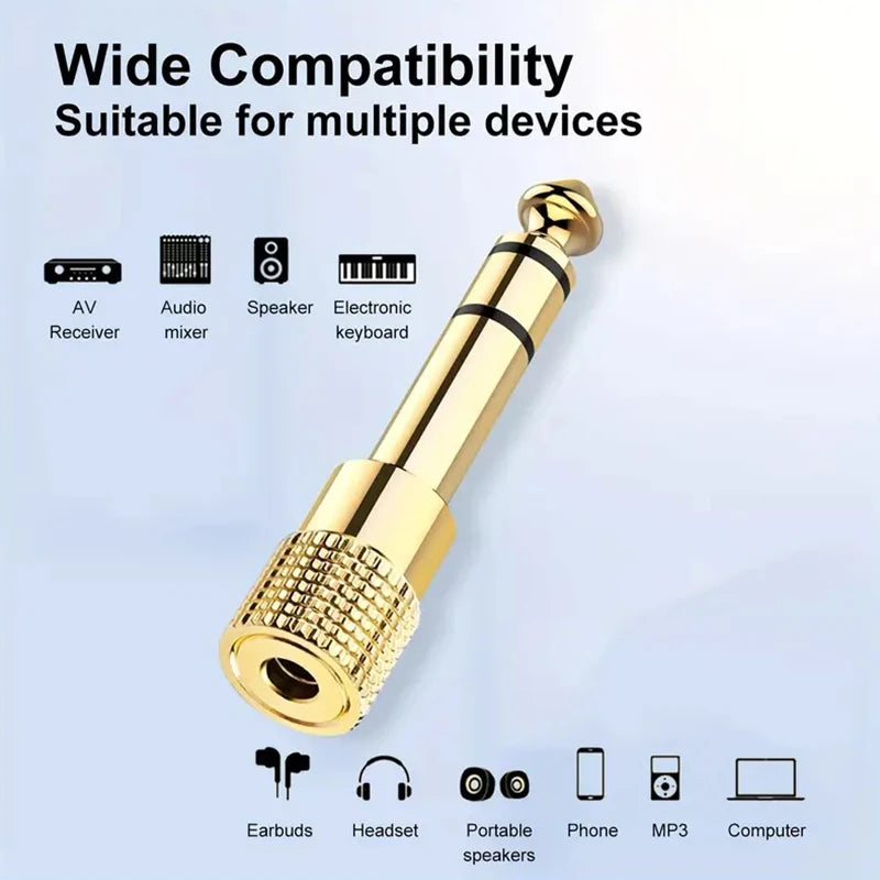 liulz Jack 6.5 6.35mm Male Plug to 3.5mm Female Connector Gold Plating Headphone Microphone AUX Audio Plug