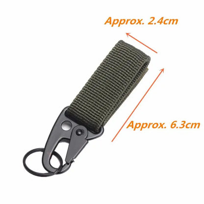 2 PCS.Tactical Hanging Buckle Molle Nylon Webbing Carabiner Belt Triangle Keychain for Outdoor Climbing Camping Tool Accessory
