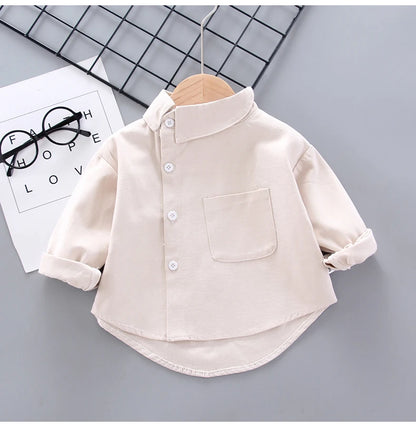 Kids Shirt Clothes Spring Thin Blouses Clothing Infant Boy Striped Cotton Tops 1 2 3 4 Years Kids Long Sleeves Shirt