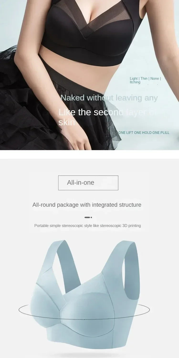 Soft Support Seamless Underwear Comfortable Gathering No Steel Ring Collection Light Thin Breathable Bra Style