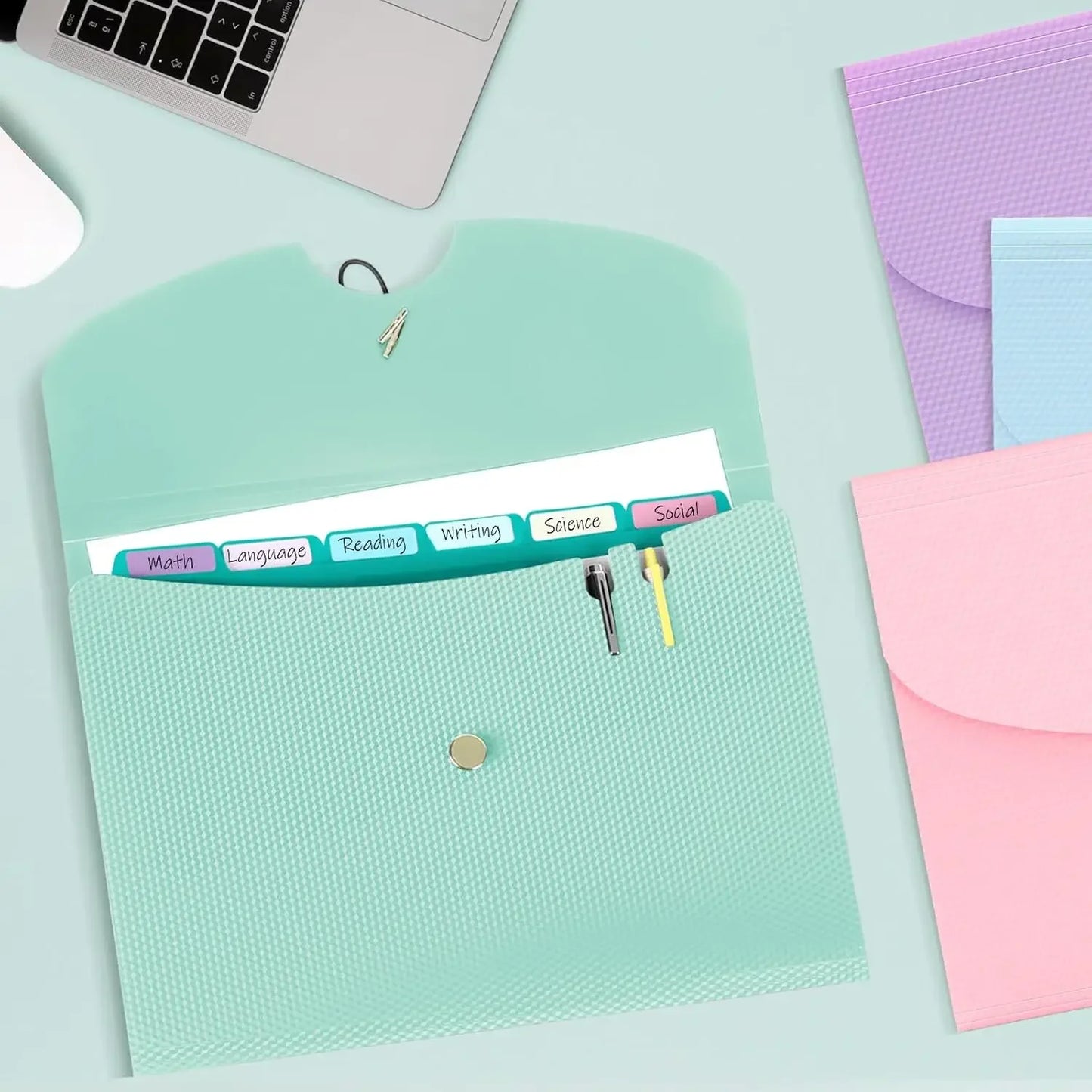 Expanding File Folder,5 Pocket Folders for Documents,Portable Paper Organizer for School Office Supplies,A4 Size