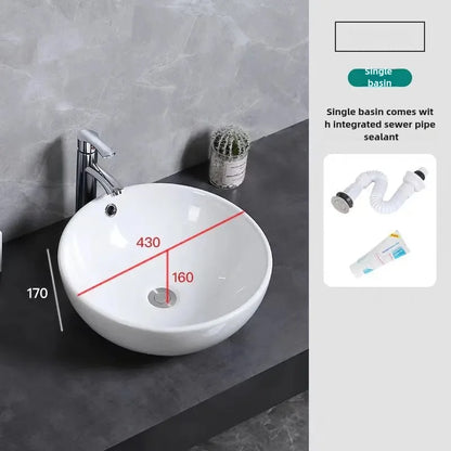 Bathroom washbasin Balcony washbasin Round size two models excluding faucet Sold separately ceramic pedestal washbasin