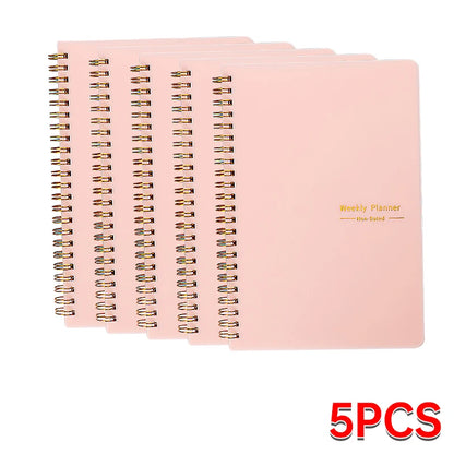 A5 Weekly Planner Coil Daily Planner Simple Stylish Portable Notebook for Study School Office Note-taking Budget Monthly Planner