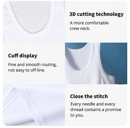 3-Piece Cotton Men's Tight Vest Young Men's Comfortable Leisure Fitness Vest Middle-aged And Old Men's Joker Sleeveless Vest