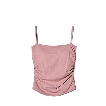 Clearance_New Summer Simple Cotton Sling Camisole Women Girls Crop Top Sleeveless Shirt Lady Bra Tops Straps Skinny Camisole Bas