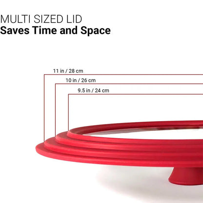 Multifunctional Tempered Glass Pot Lid Silicone Rim Cool Touch Handle Steam Dishwasher Safe Skillet Pan Cover Christmas Gift