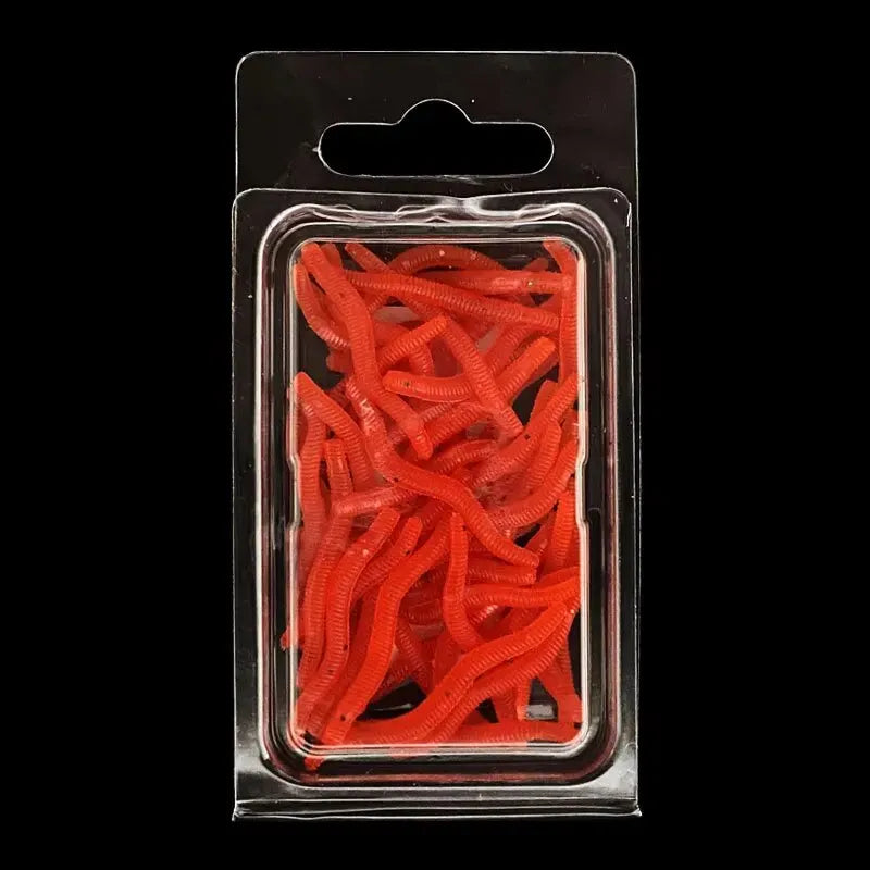 طُعم صناعي ناعم أحمر برائحة سمكية واقعية من BURLE، يحاكي ديدان الأرض الحمراء، طُعم صيد اصطناعي