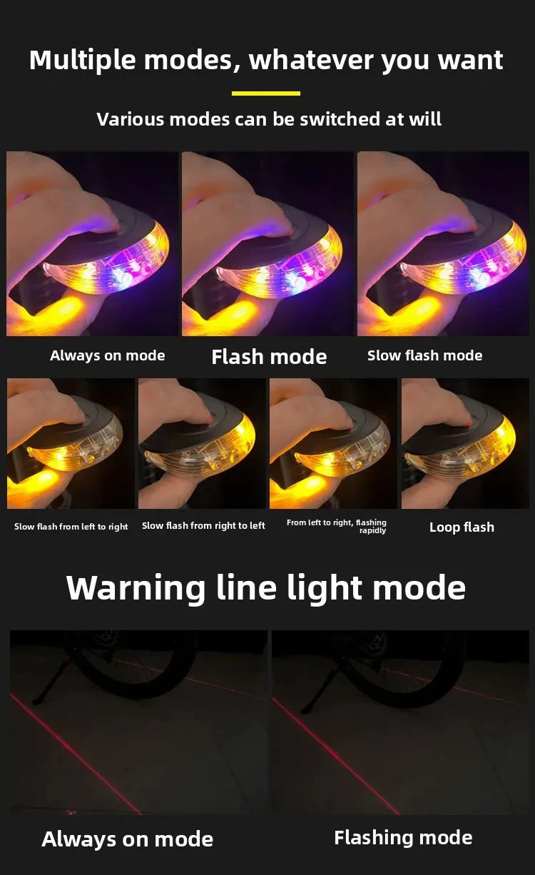 Bicycle Rear Light Red Tail Light LED Night Safety Warning Light Cycling Taillight Easy to Install Lantern for Bike Accessories