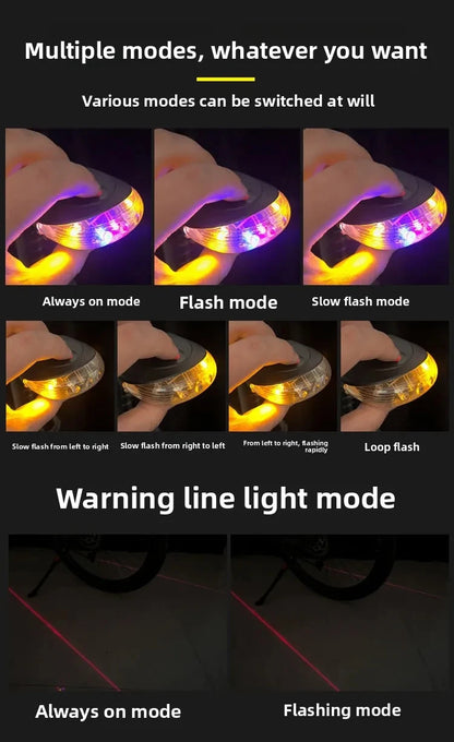 Bicycle Rear Light Red Tail Light LED Night Safety Warning Light Cycling Taillight Easy to Install Lantern for Bike Accessories